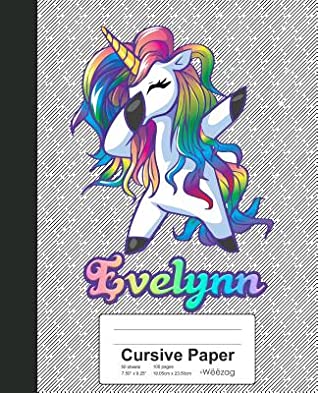 Read Cursive Paper: EVELYNN Unicorn Rainbow Notebook -  file in ePub